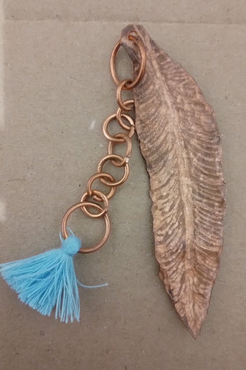 Copper Leaf with Blue Tassels