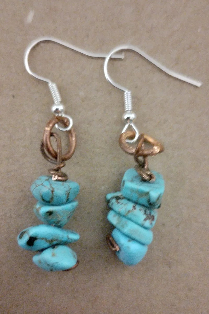 Turquoise 4-Stack Stone Earrings