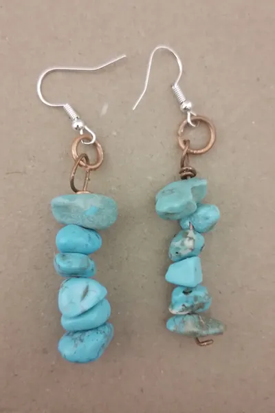 Turquoise 6-Stack Stone Earrings