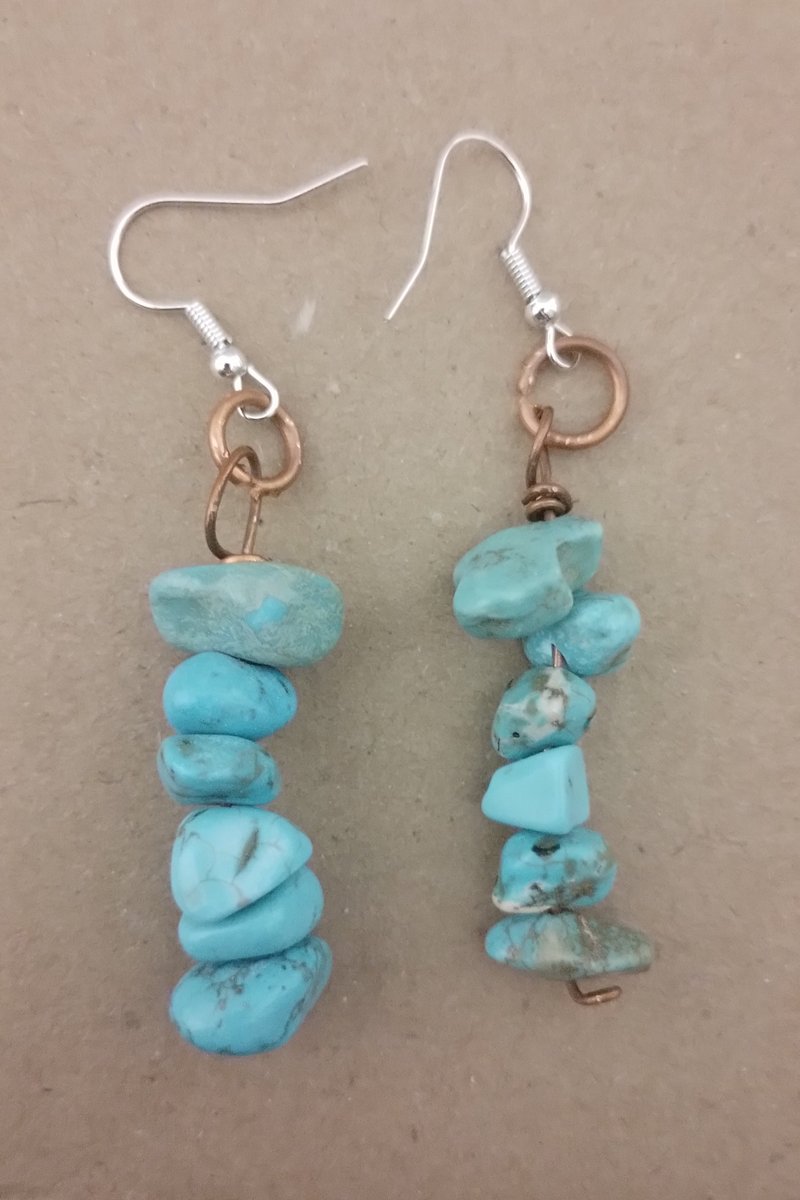Turquoise 6-Stack Stone Earrings