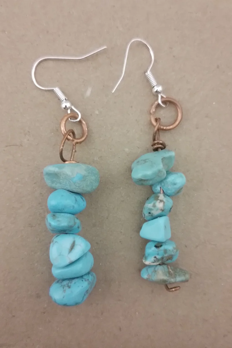 Turquoise 6-Stack Stone Earrings