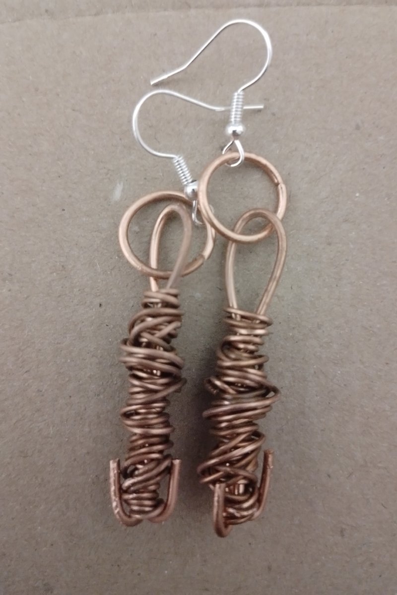 Wrapped Copper Wire Earrings